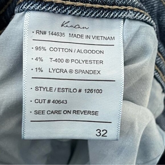 KanCan Women’s 32 High Rise Rolled Hem Boyfriend Jean Blue Stretch Distressed - Picture 9 of 12